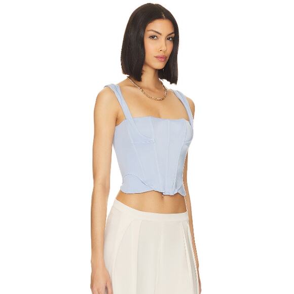 We Are HAH Knock Out Bustier Crop Top in Blue Periwinkle - Picture 2 of 7